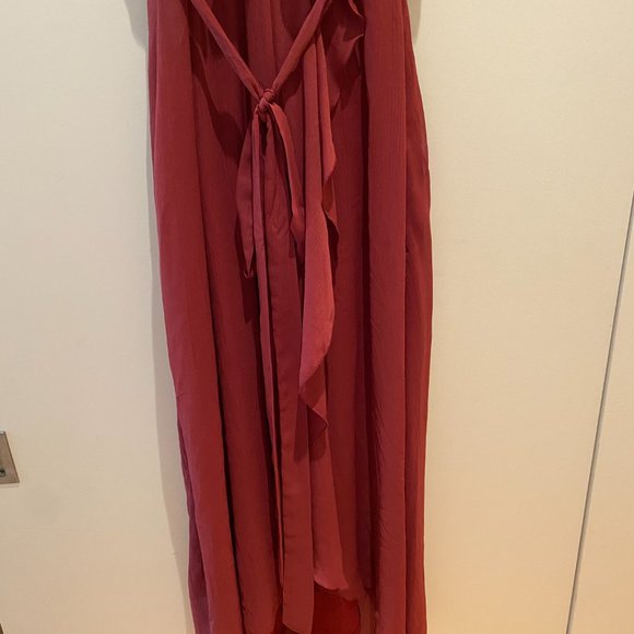 NWT Burgundy Formal ASOS Drape Chiffon Dress - Picture 7 of 11